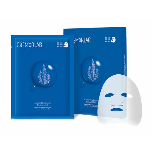 CREMORLAB Marine Hyaluronic Revital Маска для лица с морскими водорослями и гиалуроновой кислотой, 5 шт. cremorlab marine hyaluronic revital mask