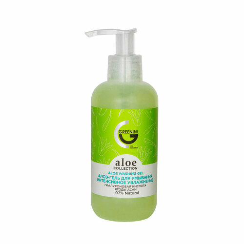 Алоэ-гель для умывания Greenini Aloe Collection Aloe Washing Gel Интенсивное Увлажнение 200 мл