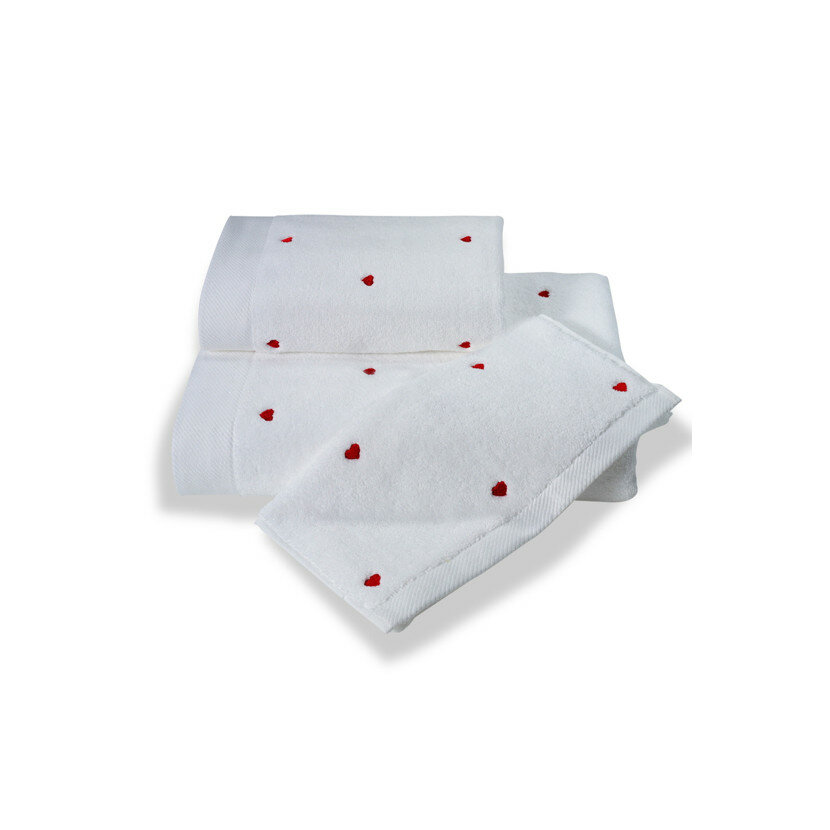 Soft cotton Полотенце Love цвет: белый, красный (50х100 см)