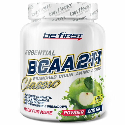 фото Bcaa 2:1:1 be first bcaa classic powder 2:1:1 200 г, яблоко be-first