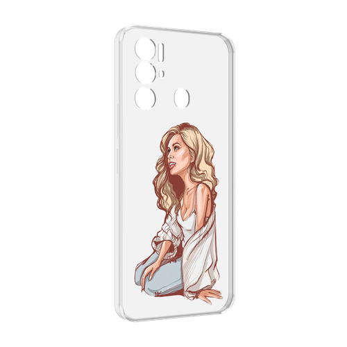 Чехол MyPads красивая-девушка-в-белом женский для Tecno Pova Neo 4G задняя-панель-накладка-бампер