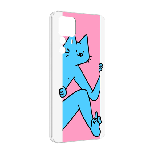 Чехол MyPads голубой кот в дверце для Xiaomi 12T Pro задняя-панель-накладка-бампер