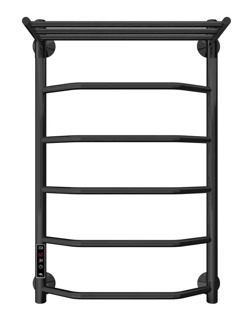 фото Полотенцесушитель электрический Арго Флоран Гранд 500x700 мм 185 Вт с полкой Е-образный цвет черный