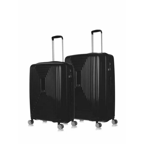 фото Комплект чемоданов l'case doha, 2 шт., 136 л, размер m/l, черный