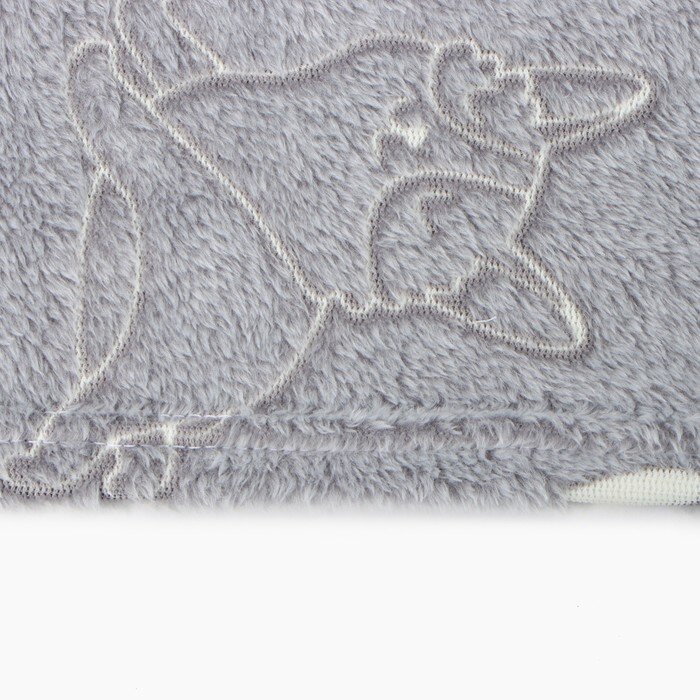 Плед велсофт детский Стелла, 100х150 см, Casa Conforte Стелла, серый с собачками корги - фотография № 3