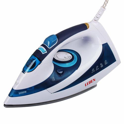 LEBEN Утюг с отпаривателем 2400 Вт подошва - керамическое покрытие синий 249-020 Гала-Центр 410300₽