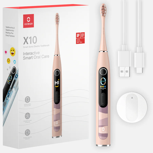 Электрическая зубная щетка Oclean X10 Smart Sonic Electric Toothbrush (Coral Pink), розовый