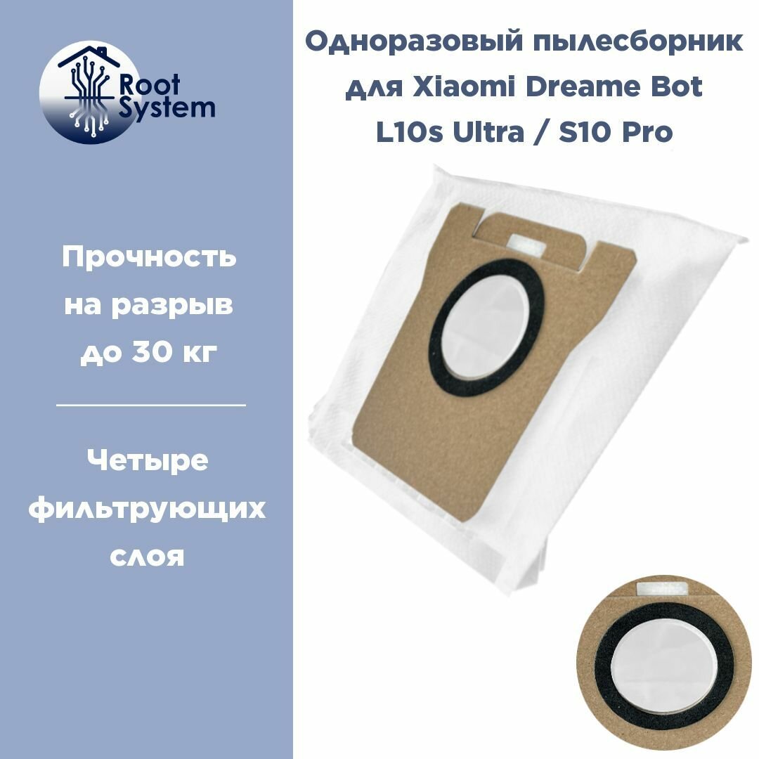 Обзор: Мешки для робота пылесоса Xiaomi Dreame Bot L10s Ultra / S10 Pro одноразовые пылесборники, комплект 2шт.