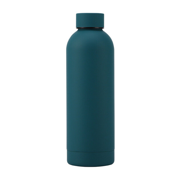 Термобутылка двухслойная из нержавеющей стали/ Бутылка для напитков/ Голубая бутылка для воды 500 мл/ Спортивная бутылка