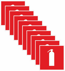 Информационная табличка Знак безопасности F04 Огнетушитель, плёнка, фотолюминесцентный, 200х200 10шт