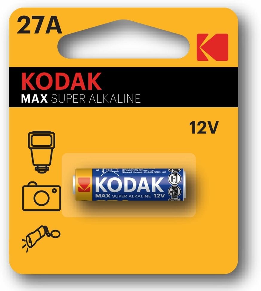 Алкалиновая батарейка Kodak LR6/27A, 1 шт.