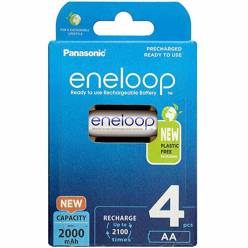 Аккумуляторы Panasonic Eneloop AA (блистер 4 штуки) аккумулятор ni mh 930 ма·ч panasonic eneloop pro aaa 4 шт кейс bk 4hcd 4c