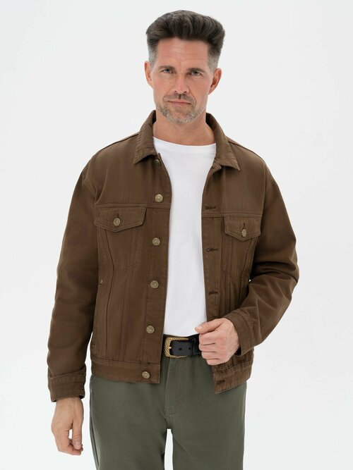 Джинсовая куртка Великоросс, размер 58 Средний рост (173-180), коричневый