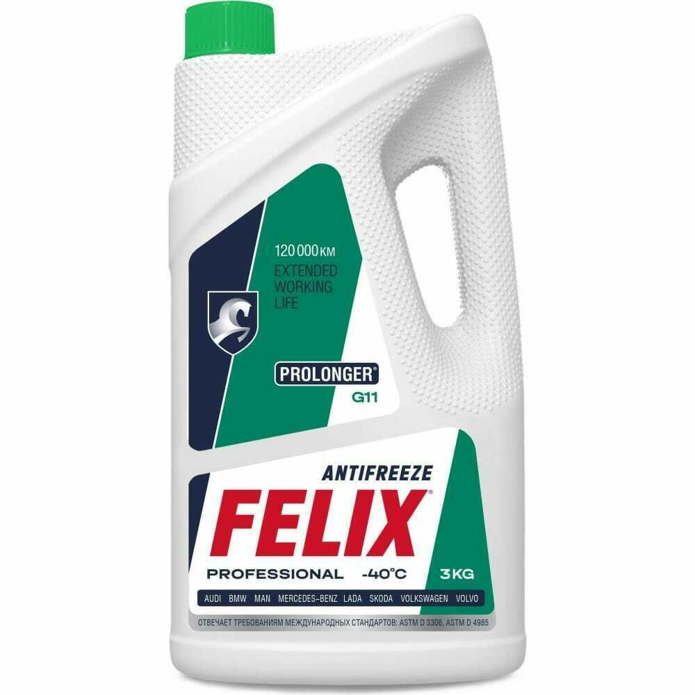 Антифриз готовый гибридный PROLONGER-40 Зеленый G11 3л FELIX 430206327