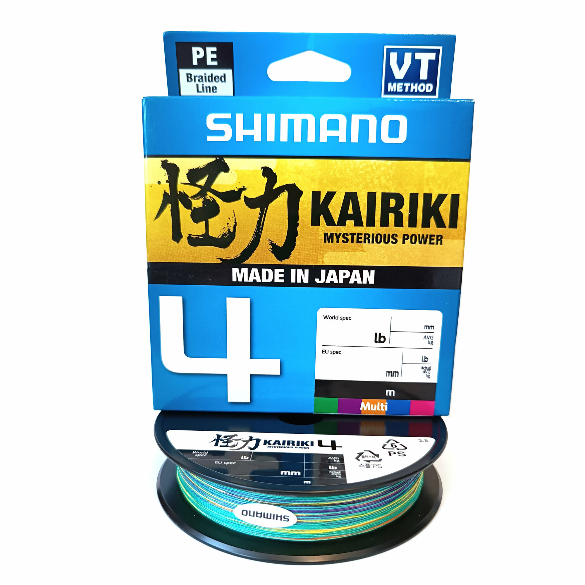 Леска SHIMANO Kairiki 4 PE, плетеная, 0.16мм, 150м, 8.1кг, мультиколор [ldm54te1516015m] - фото №2