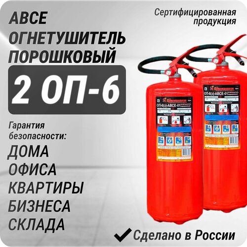 2 ОП-6 Огнетушитель порошковый, 2 шт