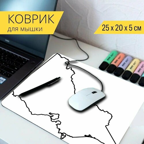 Коврик для мыши с принтом Виктория, карта, австралия 25x20см. коврик для мыши с принтом австралия карта мира карта 25x20см