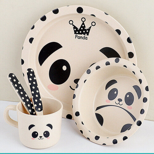 Изображение товара Набор детской посуды Малыш Панда бамбуковая