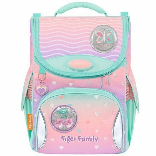 Ранец TIGER NATURE QUEST PEACH WAVES 14 л 35x31x19 см молния д/девочек