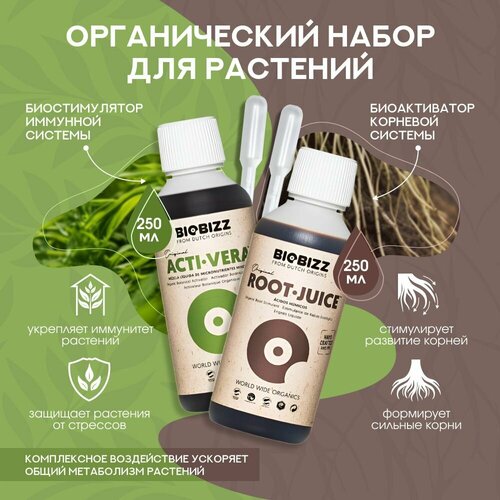 Комплект стимуляторов Biobizz Root juice + Acti Vera 250 мл.