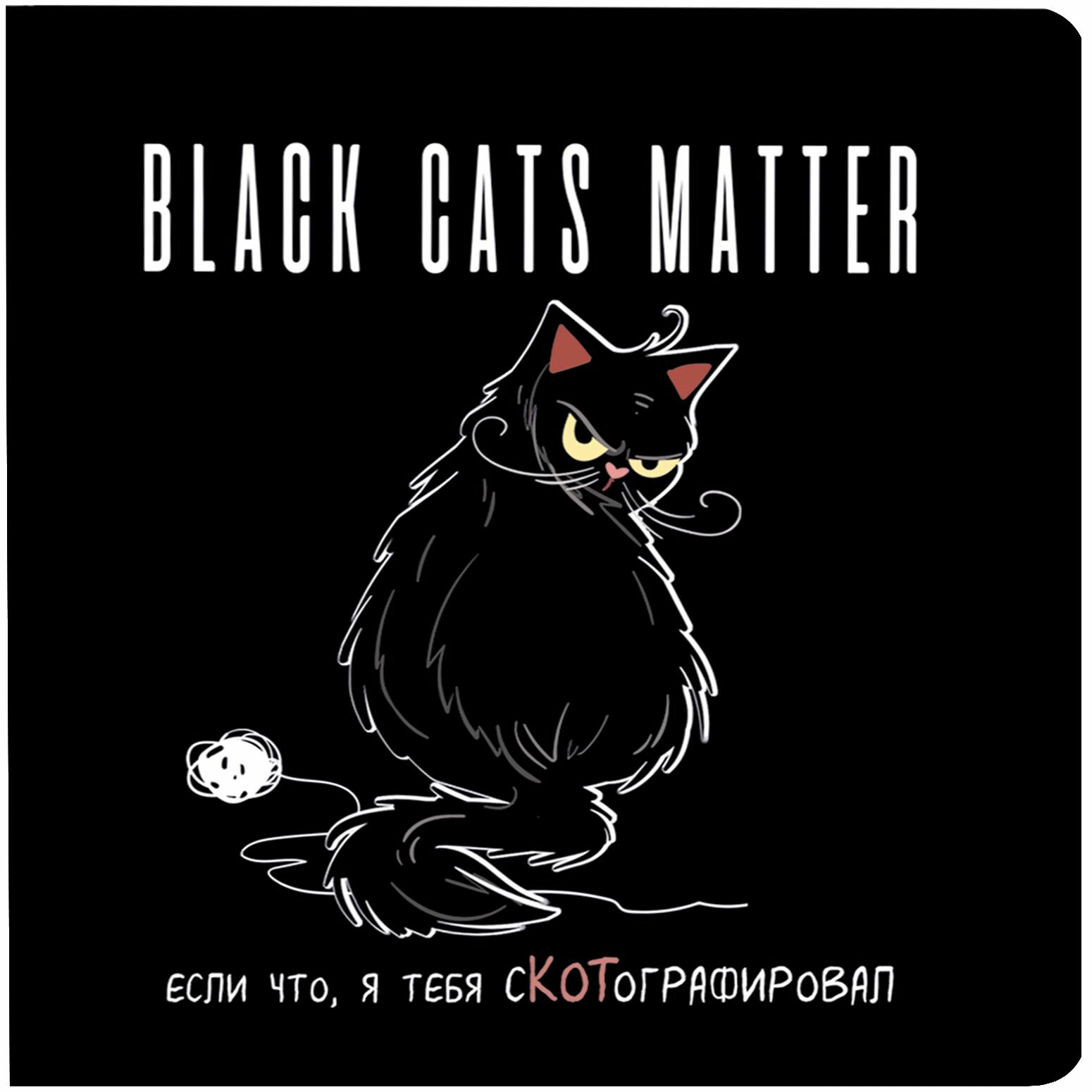 Блокнот Контэнт-канц "Black Cats Matter. Если что, я тебя сКОТографировал" 130*130, 32 листа, в клетку