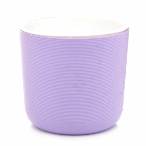 Кашпо, горшок для цветов пластиковый Лион 2л лаванда с вкладкой д14,5см в13см г11см