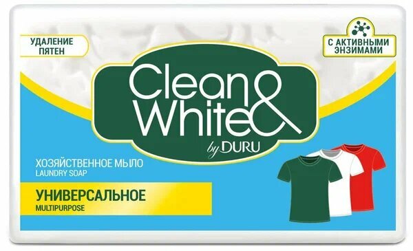 Хозяйственное мыло DURU Сlean & White универсальное 0.125 кг