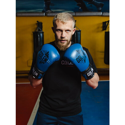 фото Пeрчатки для бокса gоlем 14 унций сине-черные, детские, для мальчиков, девочек, взрослые мужские, женские golem