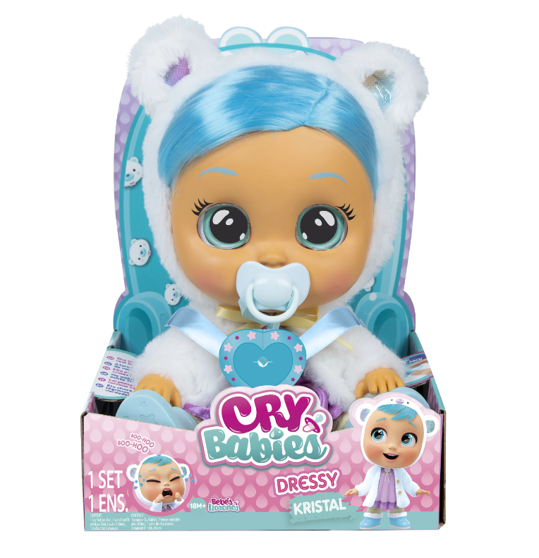 (мишка голубой) Кукла Кристал IMC Toys Cry Babies Dressy Kristal Плачущий младенец 87752