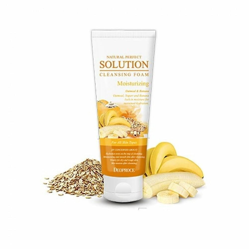 Пенка DEOPROCE NATURAL PERFECT SOLUTION CLEANSING FOAM OATMEAL & BANANA 170g - фото №10