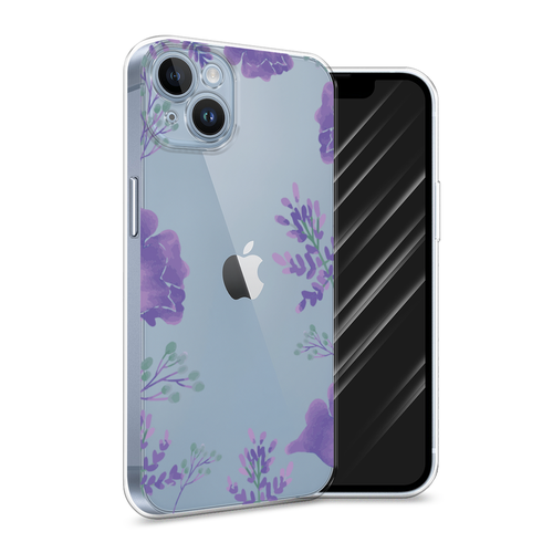 Силиконовый чехол на Apple iPhone 14 / Айфон 14 Сиреневая цветочная рамка, прозрачный матовый силиконовый чехол сиреневая цветочная рамка на apple iphone 14 pro айфон 14 про