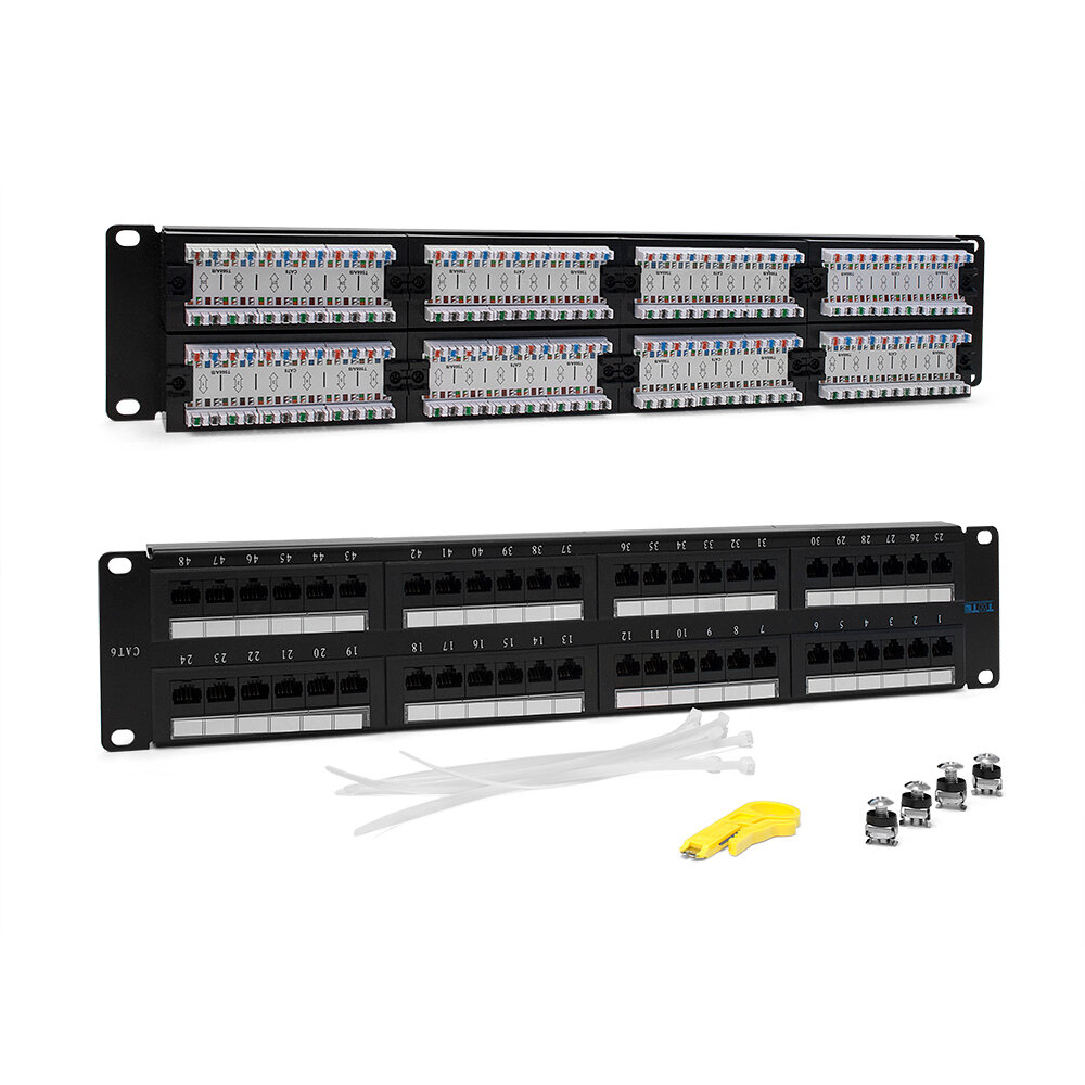 Патч-панель 19", 48 портов RJ-45, категория 6, UTP, 2U, TWT - фото №5