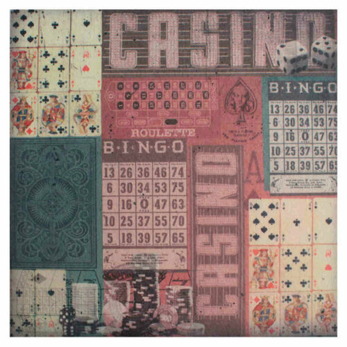 Фетр c рисунком STAMPERIA 100полиэстер Казино 1мм 3030см 1шт 285₽