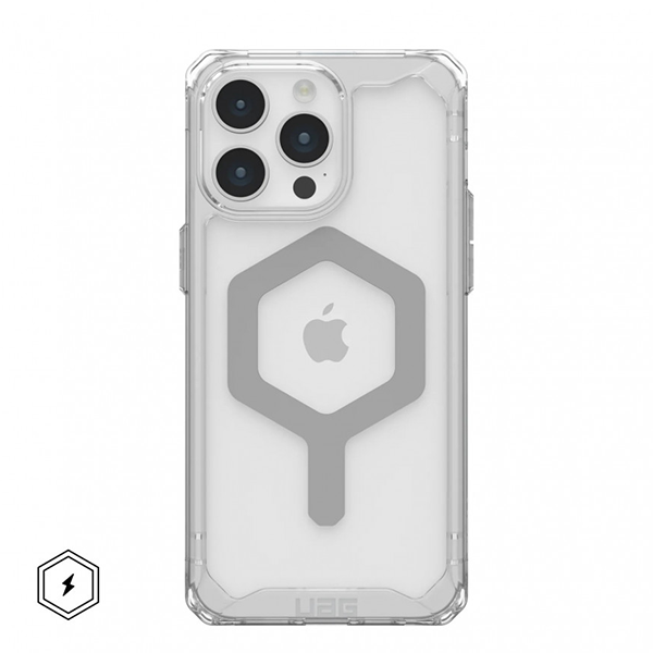 Чехол UAG Plyo MagSafe для iPhone 15 Pro MAX 6.7"(114305114333) прозрачный/серебро (Ice/Silver)