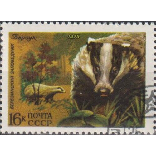 Почтовые марки СССР 1975г. Барсук Фауна U