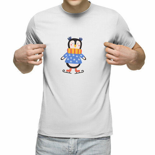 Футболка Us Basic, размер M, белый мужская футболка пингвин барабанщик s синий