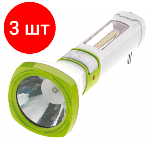 фото Комплект 3 штук, фонарь светодиодный аккум. космос 5w led, бок. пан, cob 3вт,3 реж, з/у