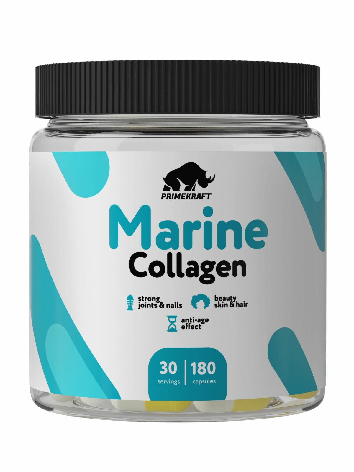 Коллаген морской капсулы, 180 капс, Prime Kraft Marine Collagen, для молодости и здоровья кожи