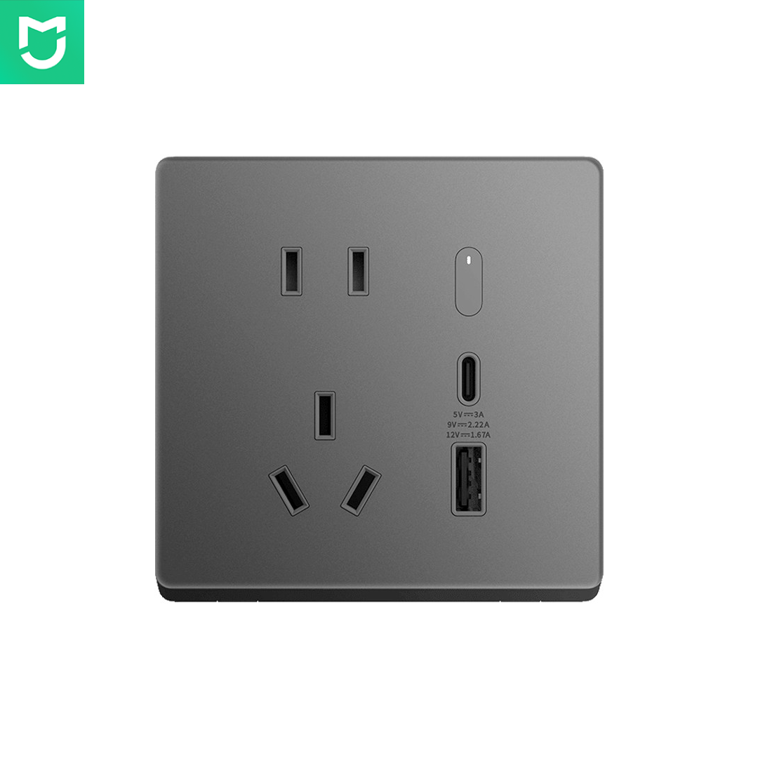 фото Умная розетка Xiaomi Smart Wall Socket Pro Space Gray (XMZNC01LM) CN