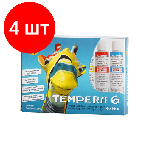 фото Комплект 4 наб, краски темперные koh-i-noor в тюб. 16мл 6цв/наб картон упак. 01625s0601ks