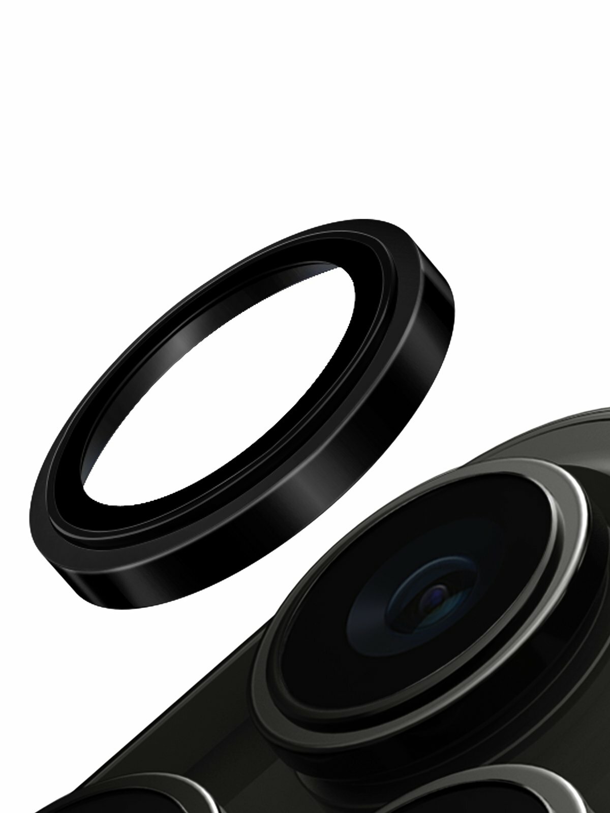 Uniq стекло сапфировое на камеру для iPhone 15 Pro OPTIX Camera Sapphire Lens Stainless steel Black