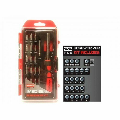 набор инструментов birchwood casey weekender 27 предметов bc 42021 birchwood bc 42021 Набор бит с отвёрткой Birchwood Casey Basic Screwdriver Kit, 22шт. BC-BSDS Birchwood BC-BSDS