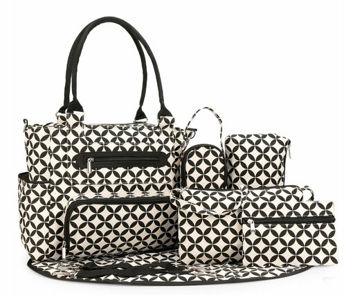 Комплект сумок шоппер  168174850, фактура матовая, гладкая, черный, белый