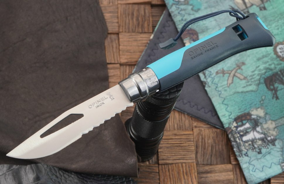 Складной нож Opinel Outdoor Earth 8 нержавеющая сталь, пластиковая рукоять, синий
