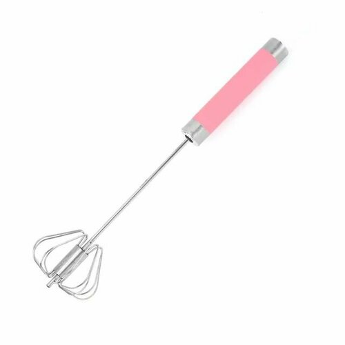 Венчик для взбивания ручной нажимной 25 см розовый 279₽