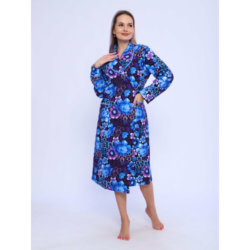 фото Халат а-ленка, размер 56, синий
