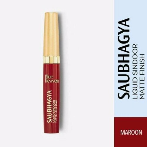 SAUBHAGYA Liquid Sindoor Matte Finish MAROON Blue Heaven Жидкий Матовый кумкум бордовый для нанесения бинди Блю Хэвен 7 мл 556₽