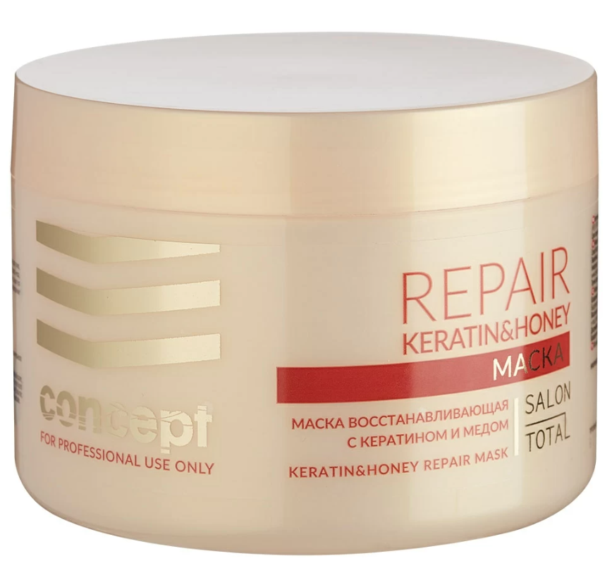 Маска для волос Concept Salon Total Интенсивное восстановление Keratin&Honey Repai, 500 мл