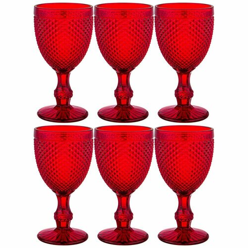 Набор бокалов Muza Color из цветного стекла, 300мл красные