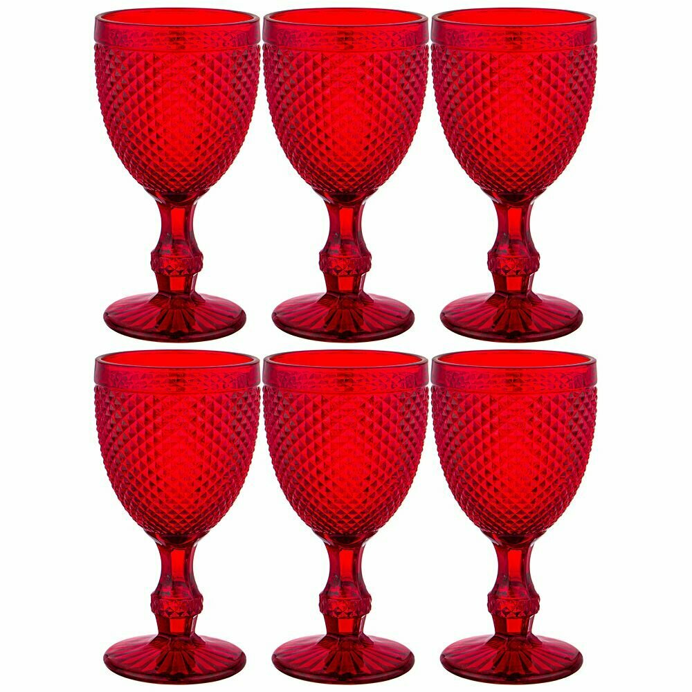 Набор бокалов Muza Color из цветного стекла, 300мл красные